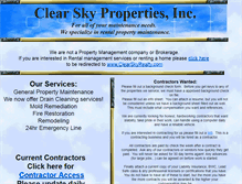 Tablet Screenshot of clearskypropertiesinc.com